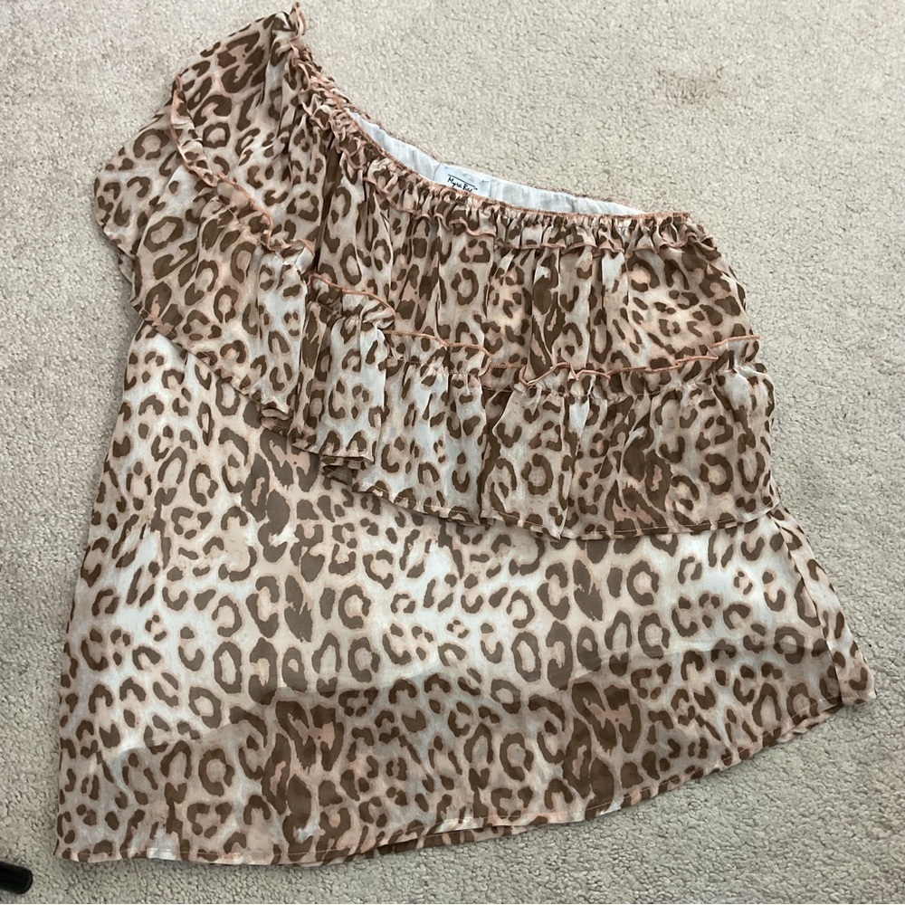 Myra Bag Animal Print One Shoulder Wink‎ Top Size Medium